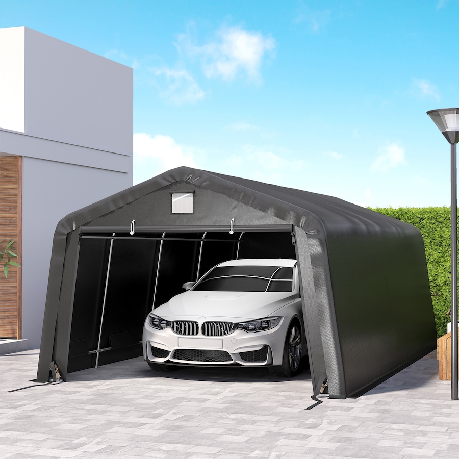 Image 968321_ALTMORE8.jpg, Product 968-321 / Price $359.99, Outsunny 12' x 20' Garage Carport with Ventilation Windows, Black from Outsunny on TSC.ca's Home & Garden department