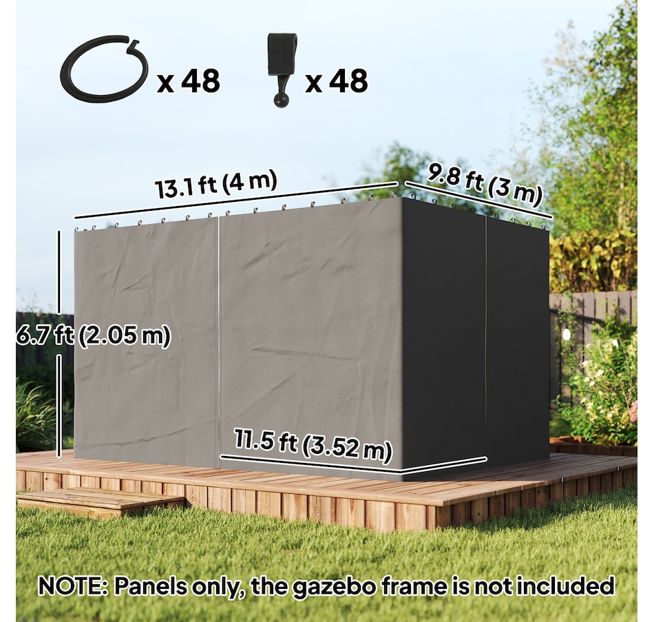 Image 968324_ALTMORE2.jpg, Product 968-324 / Price $94.99, Outsunny 10' x 13' Universal Gazebo Curtains, 4 Panels, Grey from Outsunny on TSC.ca's Home & Garden department