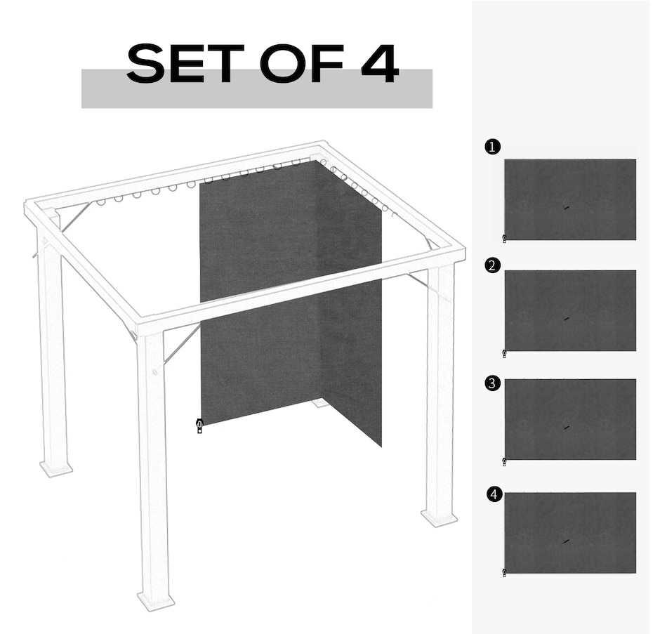 Image 968324_ALTMORE3.jpg, Product 968-324 / Price $94.99, Outsunny 10' x 13' Universal Gazebo Curtains, 4 Panels, Grey from Outsunny on TSC.ca's Home & Garden department