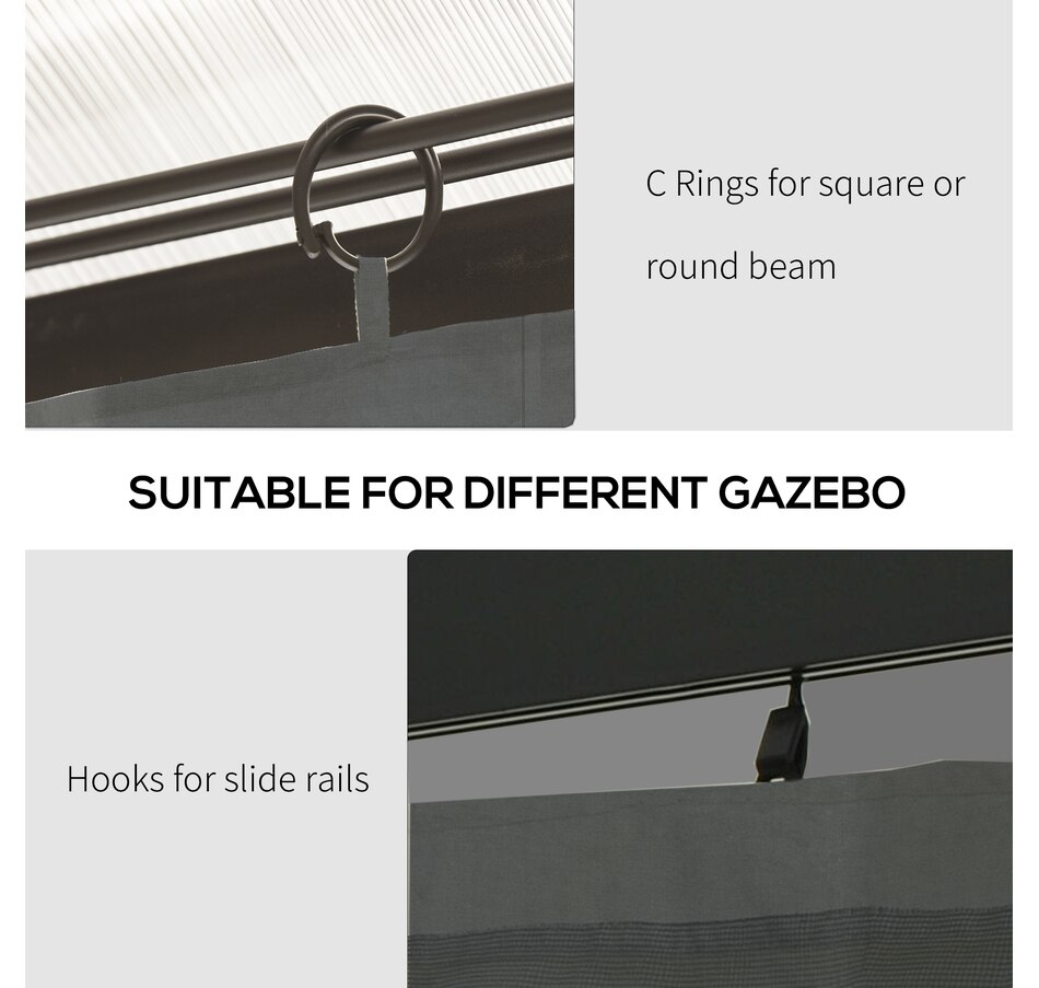 Image 968324_ALTMORE5.jpg, Product 968-324 / Price $94.99, Outsunny 10' x 13' Universal Gazebo Curtains, 4 Panels, Grey from Outsunny on TSC.ca's Home & Garden department