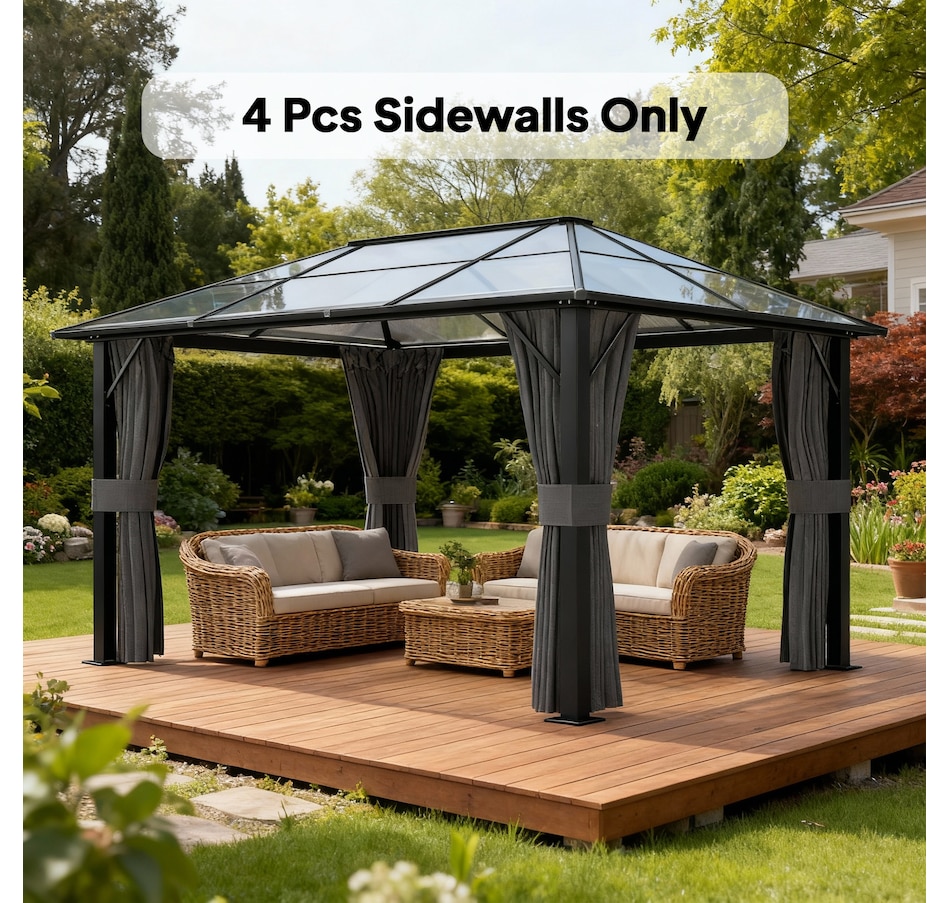 Image 968324_ALTMORE8.jpg, Product 968-324 / Price $94.99, Outsunny 10' x 13' Universal Gazebo Curtains, 4 Panels, Grey from Outsunny on TSC.ca's Home & Garden department
