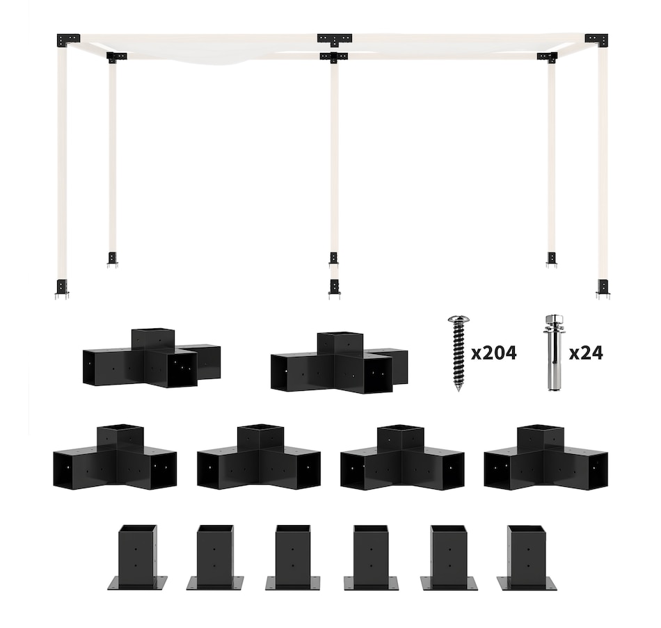 Image 968326.jpg, Product 968-326 / Price $188.99, Outsunny 12PCS Pergola Brackets Kit for 4x4 (Actual 3.6x3.6 inch) Lumber from Outsunny on TSC.ca's Home & Garden department