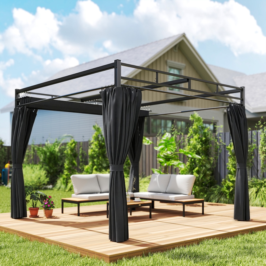 Image 968329_ALTMORE7.jpg, Product 968-329 / Price $409.99, Outsunny 10' x 10' Outdoor Gazebo, Retractable Pergola Canopy with Curtains from Outsunny on TSC.ca's Home & Garden department
