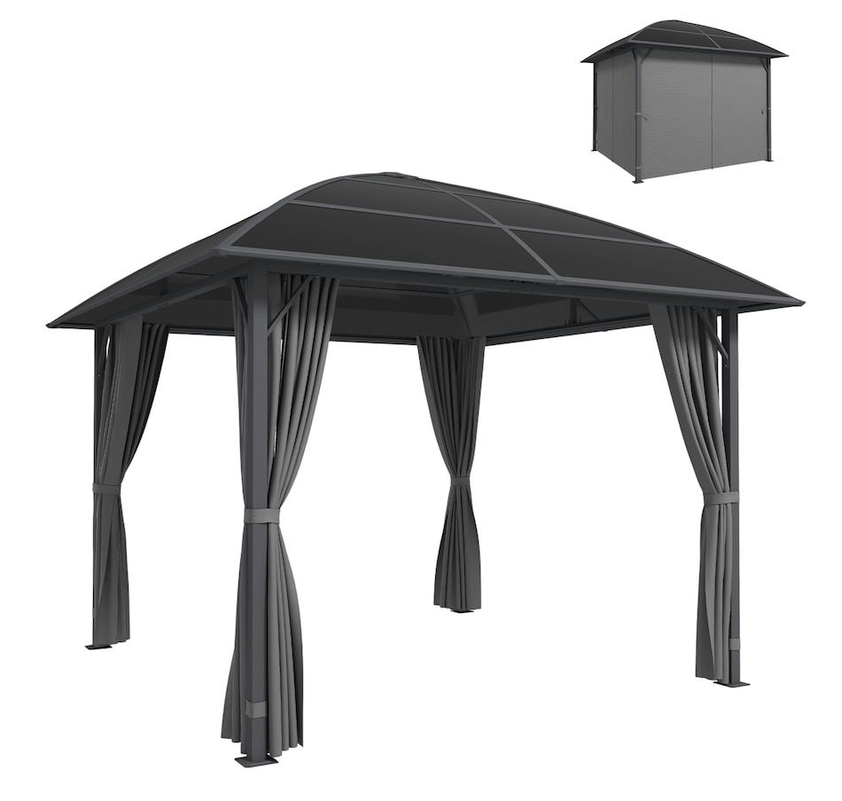 Image 968330.jpg, Product 968-330 / Price $679.99, Outsunny 10' x 10' Hardtop Gazebo with UV60+ Polycarbonate Roof & Curtains from Outsunny on TSC.ca's Home & Garden department