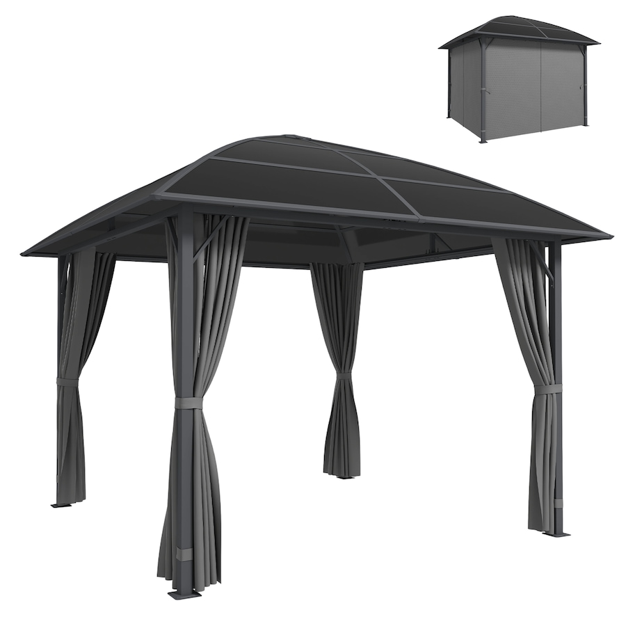 Image 968330.jpg, Product 968-330 / Price $629.99, Outsunny 10' x 10' Hardtop Gazebo with UV60+ Polycarbonate Roof & Curtains from Outsunny on TSC.ca's Home & Garden department