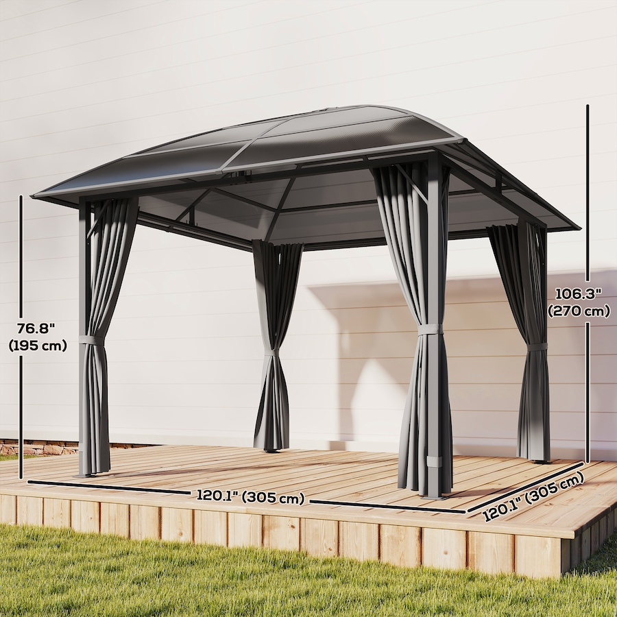 Image 968330_ALTMORE2.jpg, Product 968-330 / Price $629.99, Outsunny 10' x 10' Hardtop Gazebo with UV60+ Polycarbonate Roof & Curtains from Outsunny on TSC.ca's Home & Garden department