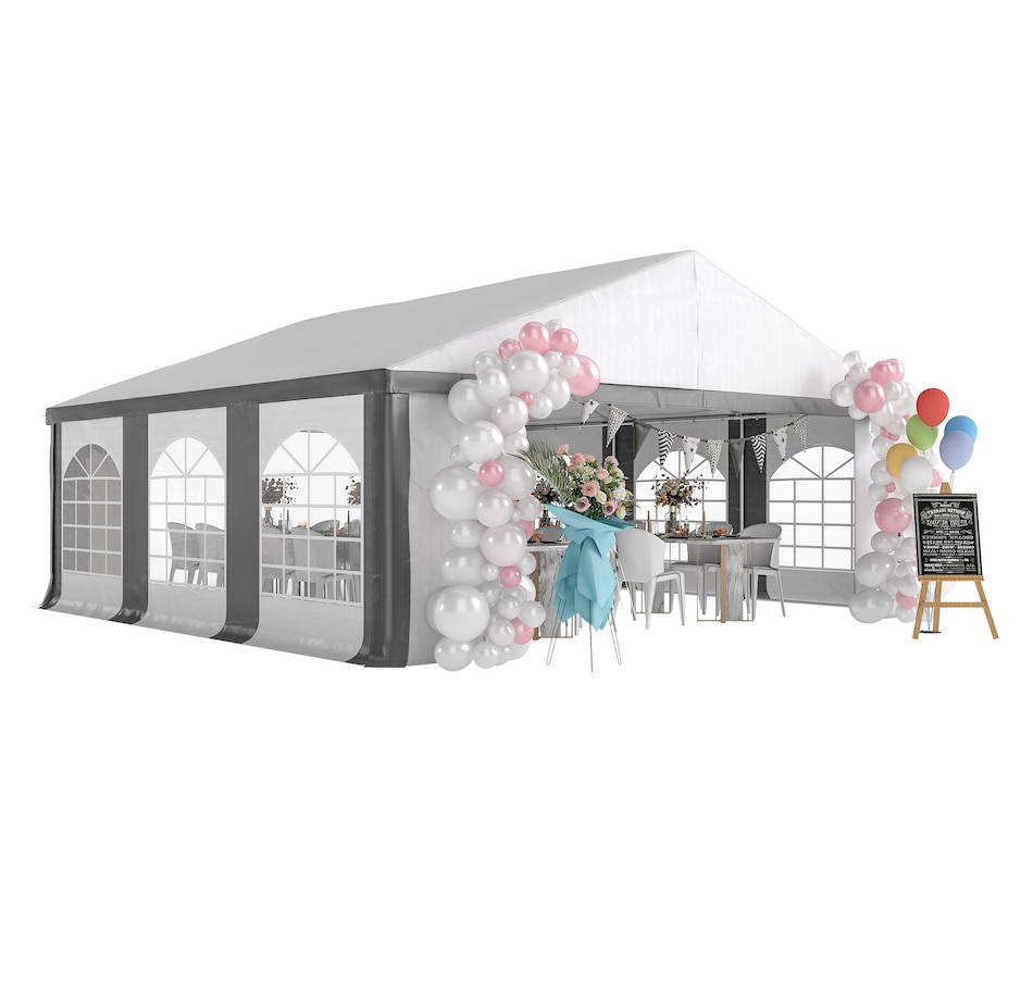 Image 968332.jpg, Product 968-332 / Price $669.99, Outsunny 20' x 20' Heavy Duty Party Tent, Carport Garage Canopy, Grey from Outsunny on TSC.ca's Home & Garden department