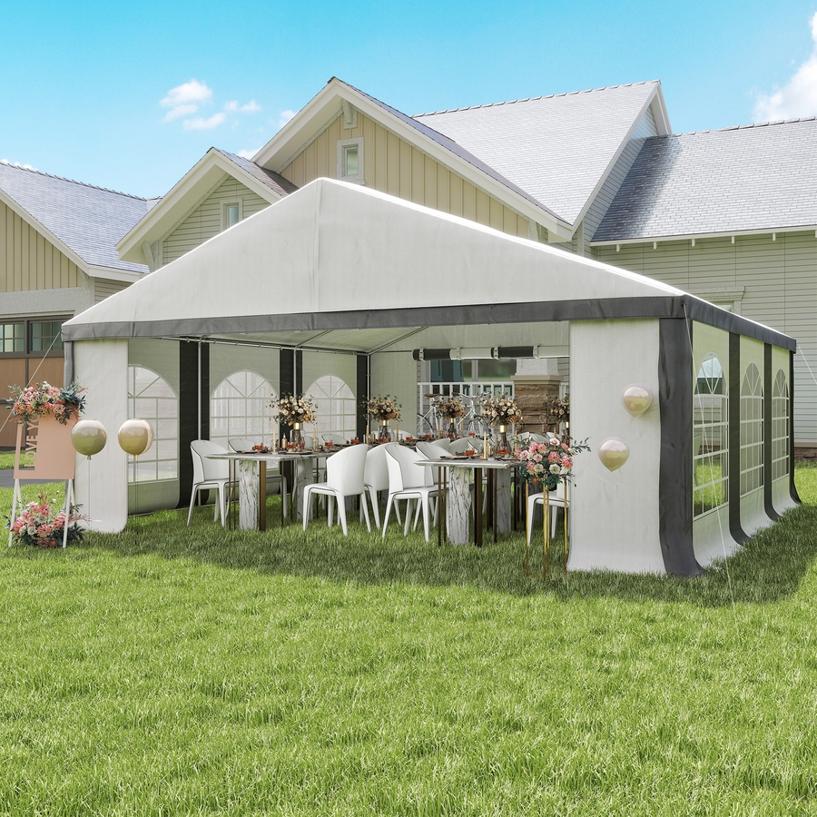 Image 968332_ALTMORE1.jpg, Product 968-332 / Price $586.99, Outsunny 20' x 20' Heavy Duty Party Tent, Carport Garage Canopy, Grey from Outsunny on TSC.ca's Home & Garden department