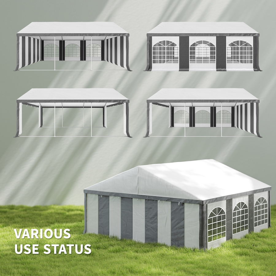 Image 968332_ALTMORE3.jpg, Product 968-332 / Price $586.99, Outsunny 20' x 20' Heavy Duty Party Tent, Carport Garage Canopy, Grey from Outsunny on TSC.ca's Home & Garden department