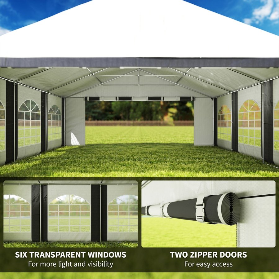 Image 968332_ALTMORE5.jpg, Product 968-332 / Price $586.99, Outsunny 20' x 20' Heavy Duty Party Tent, Carport Garage Canopy, Grey from Outsunny on TSC.ca's Home & Garden department