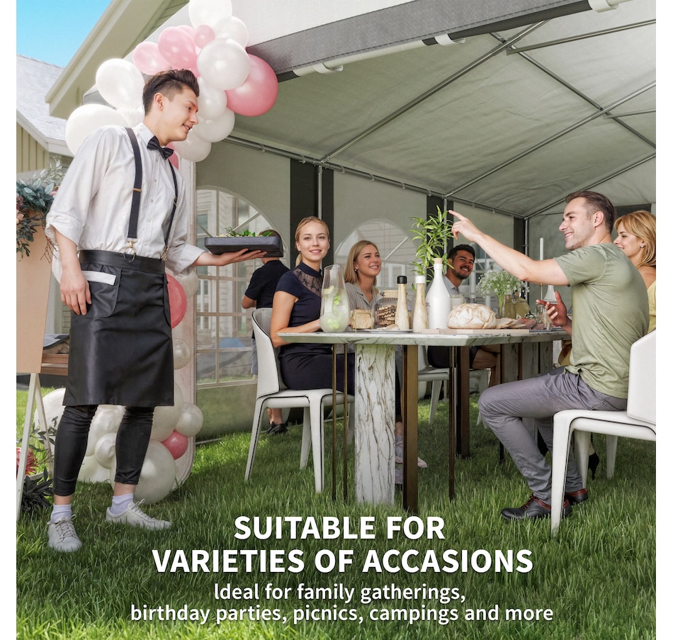 Image 968332_ALTMORE6.jpg, Product 968-332 / Price $669.99, Outsunny 20' x 20' Heavy Duty Party Tent, Carport Garage Canopy, Grey from Outsunny on TSC.ca's Home & Garden department