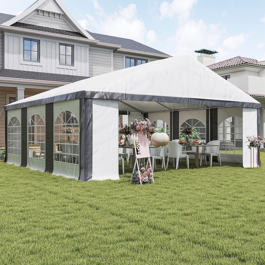 Image 968332_ALTMORE7.jpg, Product 968-332 / Price $586.99, Outsunny 20' x 20' Heavy Duty Party Tent, Carport Garage Canopy, Grey from Outsunny on TSC.ca's Home & Garden department