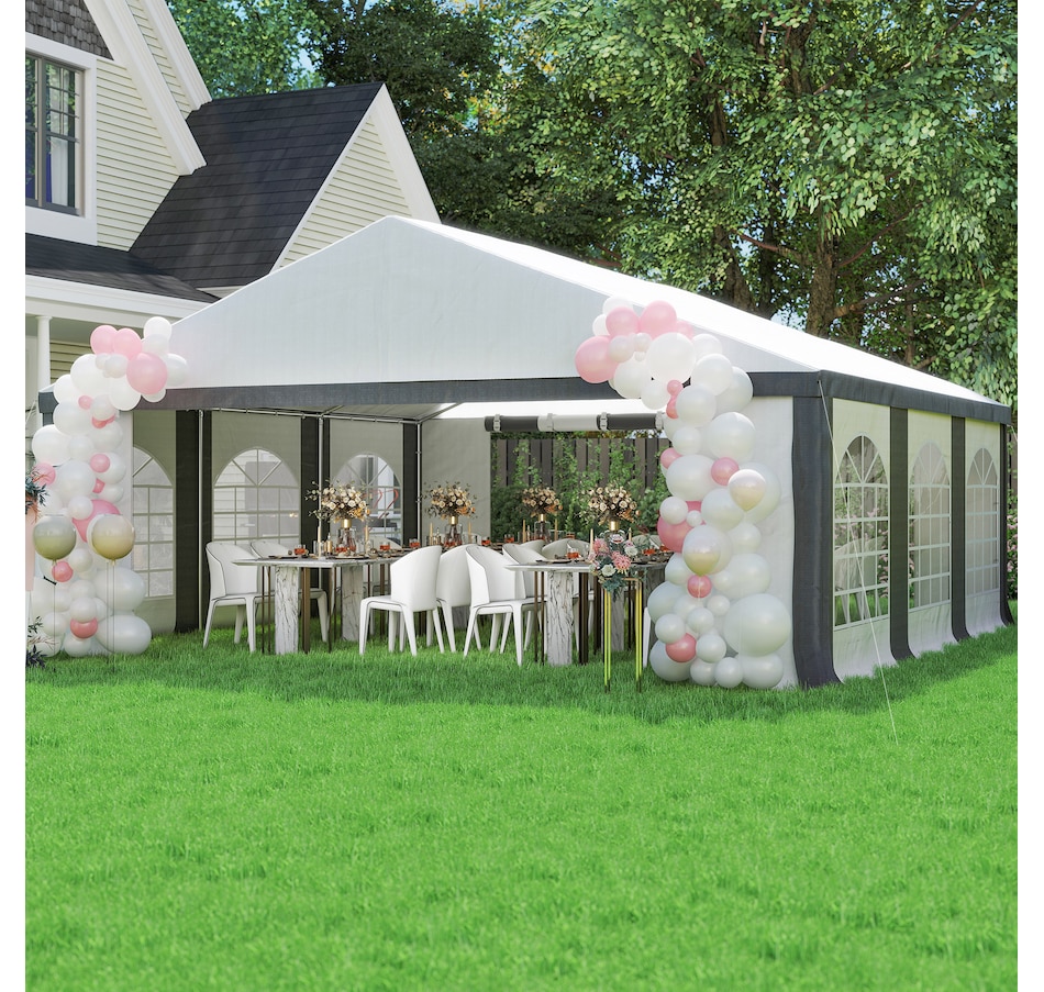 Image 968332_ALTMORE8.jpg, Product 968-332 / Price $669.99, Outsunny 20' x 20' Heavy Duty Party Tent, Carport Garage Canopy, Grey from Outsunny on TSC.ca's Home & Garden department