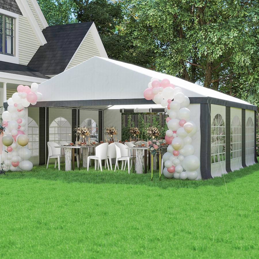 Image 968332_ALTMORE8.jpg, Product 968-332 / Price $586.99, Outsunny 20' x 20' Heavy Duty Party Tent, Carport Garage Canopy, Grey from Outsunny on TSC.ca's Home & Garden department