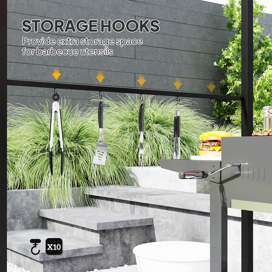 Image 968333_ALTMORE4.jpg, Product 968-333 / Price $141.99, Outsunny 7' x 5' BBQ Grill Gazebo Tent with Steel Frame Hooks Khaki from Outsunny on TSC.ca's Home & Garden department