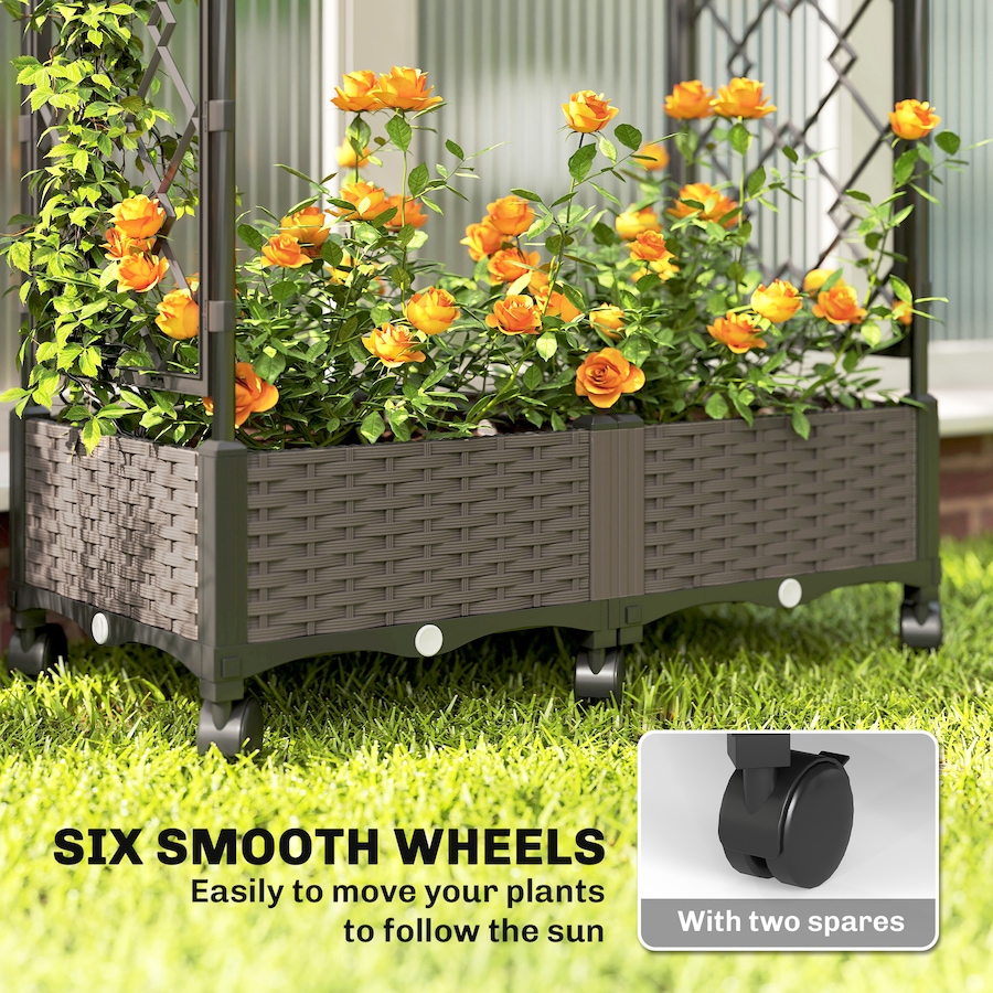 Image 968339_ALTMORE5.jpg, Product 968-339 / Price $74.99, Outsunny Raised Garden Bed with Arch Trellis and Wheels from Outsunny on TSC.ca's Home & Garden department