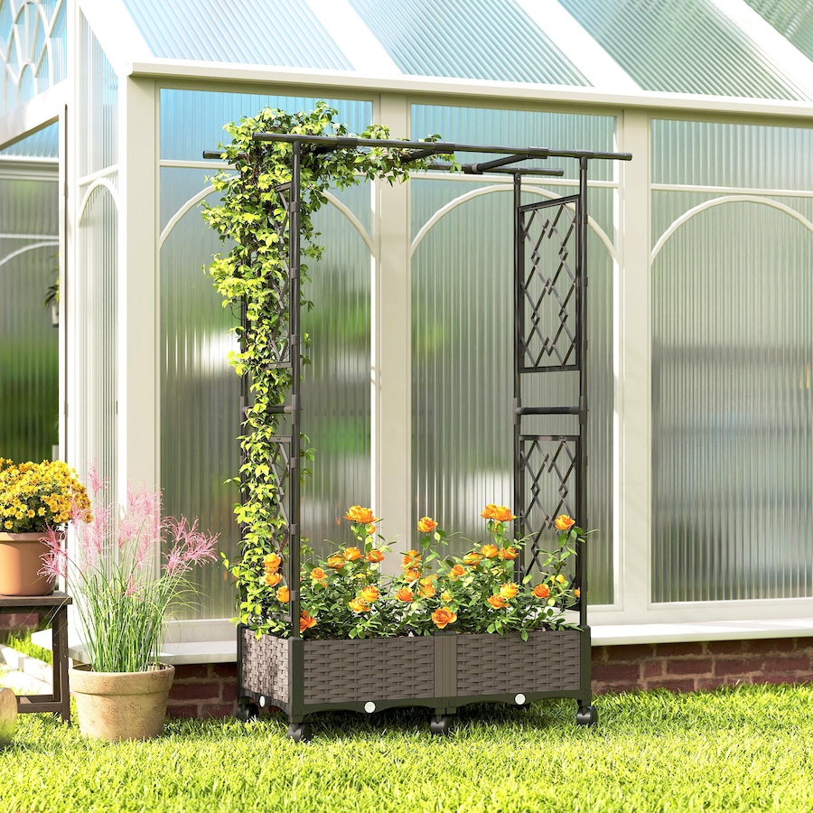 Image 968339_ALTMORE8.jpg, Product 968-339 / Price $74.99, Outsunny Raised Garden Bed with Arch Trellis and Wheels from Outsunny on TSC.ca's Home & Garden department