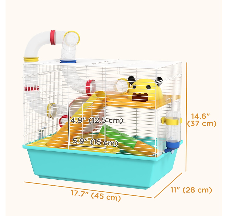 Image 968354_ALTMORE2.jpg, Product 968-354 / Price $49.99, PawHut Hamster Cage for Dwarf Hamster, Gerbil with Tunnels, Water Bottle from PawHut on TSC.ca's Home & Garden department