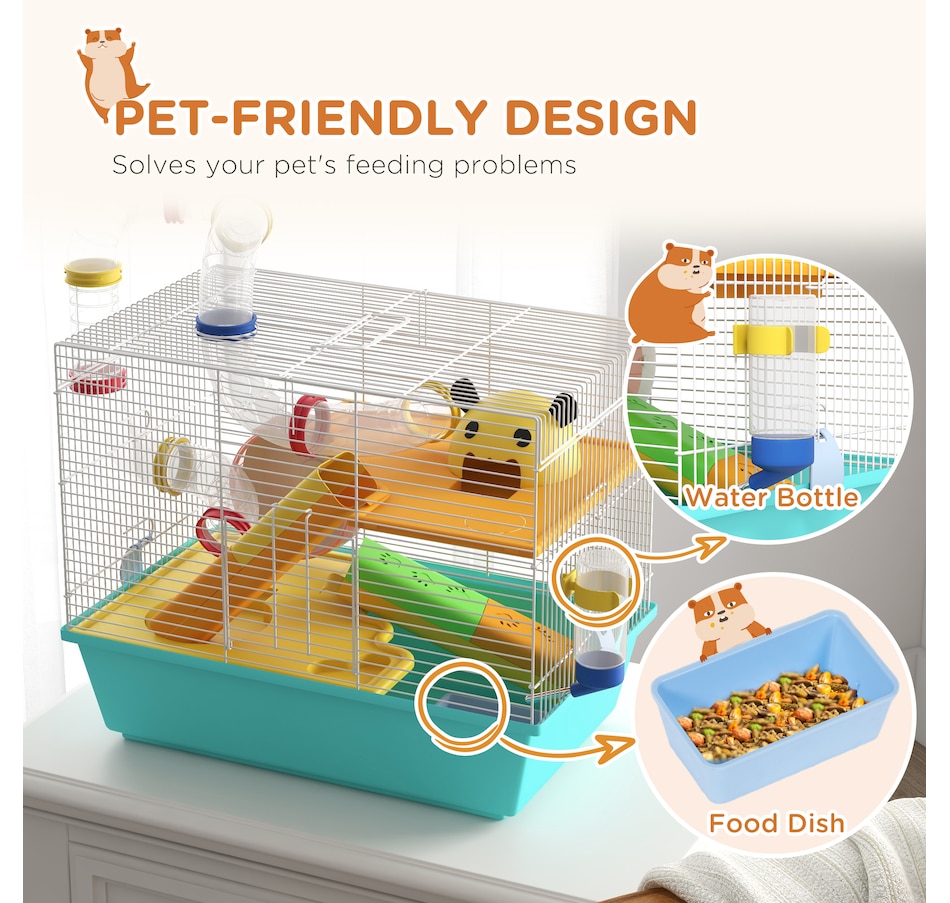 Image 968354_ALTMORE6.jpg, Product 968-354 / Price $49.99, PawHut Hamster Cage for Dwarf Hamster, Gerbil with Tunnels, Water Bottle from PawHut on TSC.ca's Home & Garden department