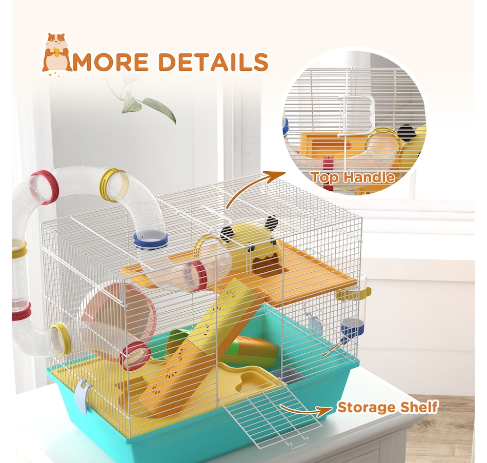 Image 968354_ALTMORE7.jpg, Product 968-354 / Price $49.99, PawHut Hamster Cage for Dwarf Hamster, Gerbil with Tunnels, Water Bottle from PawHut on TSC.ca's Home & Garden department