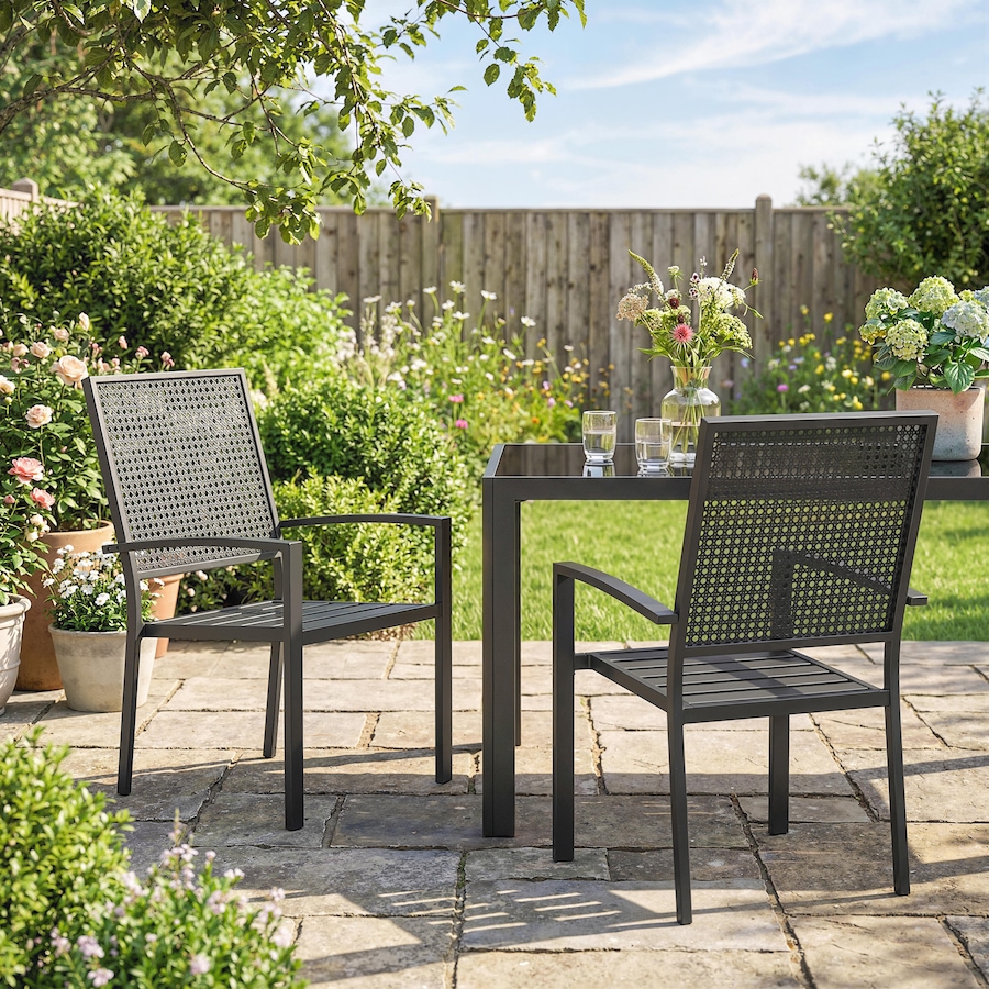 Image 968356_ALTMORE8.jpg, Product 968-356 / Price $164.99, Outsunny Stackable Patio Chairs, Outdoor Dining Chairs Set of 2, Black from Outsunny on TSC.ca's Home & Garden department