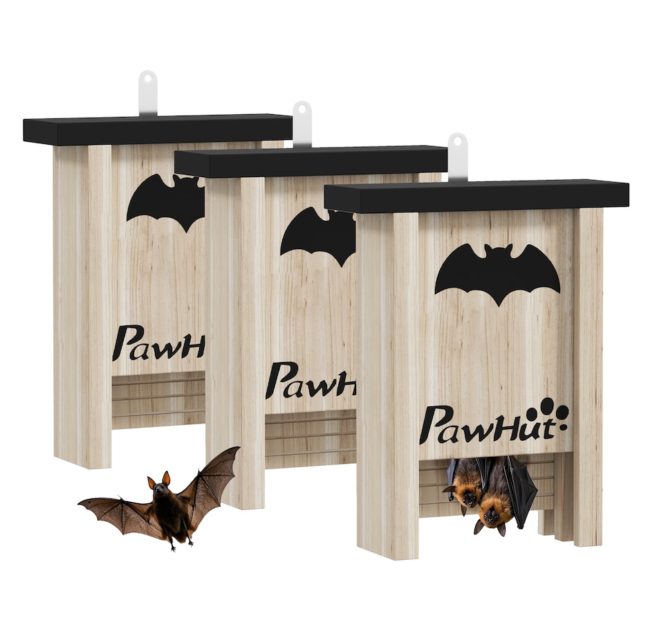 Image 968359.jpg, Product 968-359 / Price $53.99, PawHut Bat Boxes, Pack of 3 Wooden Bat Houses for Outdoor, Garden, Farm from PawHut on TSC.ca's Home & Garden department