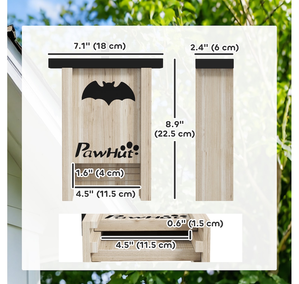Image 968359_ALTMORE2.jpg, Product 968-359 / Price $53.99, PawHut Bat Boxes, Pack of 3 Wooden Bat Houses for Outdoor, Garden, Farm from PawHut on TSC.ca's Home & Garden department