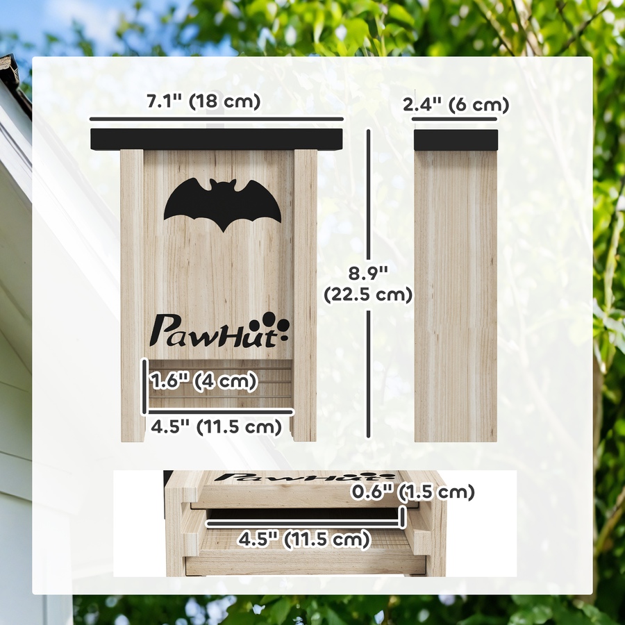 Image 968359_ALTMORE2.jpg, Product 968-359 / Price $54.99, PawHut Bat Boxes, Pack of 3 Wooden Bat Houses for Outdoor, Garden, Farm from PawHut on TSC.ca's Home & Garden department