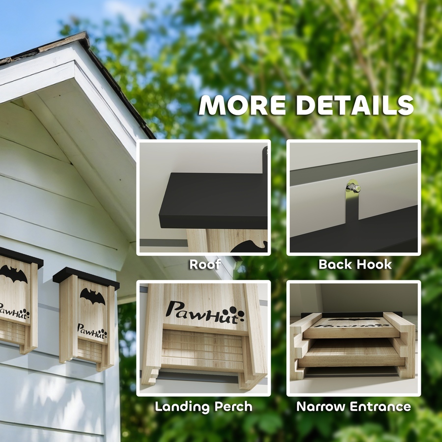 Image 968359_ALTMORE5.jpg, Product 968-359 / Price $54.99, PawHut Bat Boxes, Pack of 3 Wooden Bat Houses for Outdoor, Garden, Farm from PawHut on TSC.ca's Home & Garden department