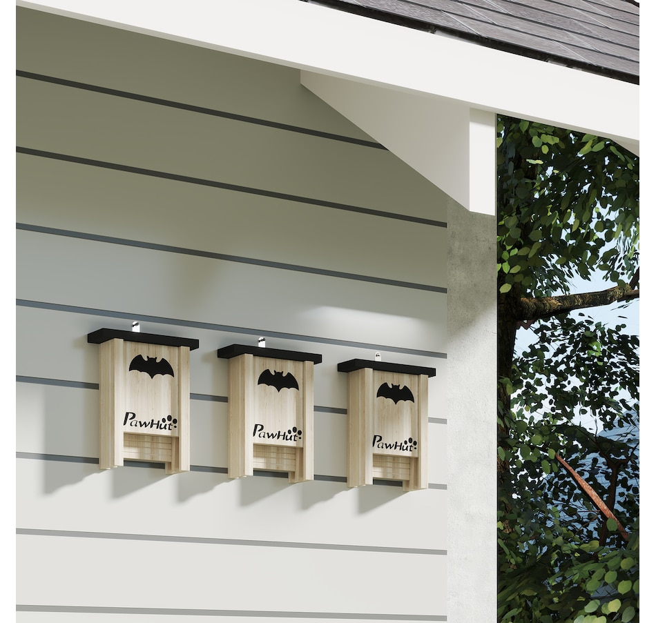 Image 968359_ALTMORE8.jpg, Product 968-359 / Price $53.99, PawHut Bat Boxes, Pack of 3 Wooden Bat Houses for Outdoor, Garden, Farm from PawHut on TSC.ca's Home & Garden department