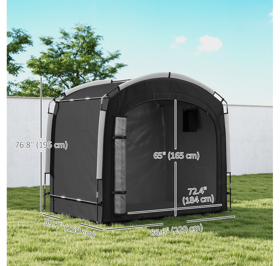 Image 968362_ALTMORE2.jpg, Product 968-362 / Price $89.99, Outsunny Bike Storage Tent Shed with Carry Bag for 3-4 Bikes, Black from Outsunny on TSC.ca's Home & Garden department