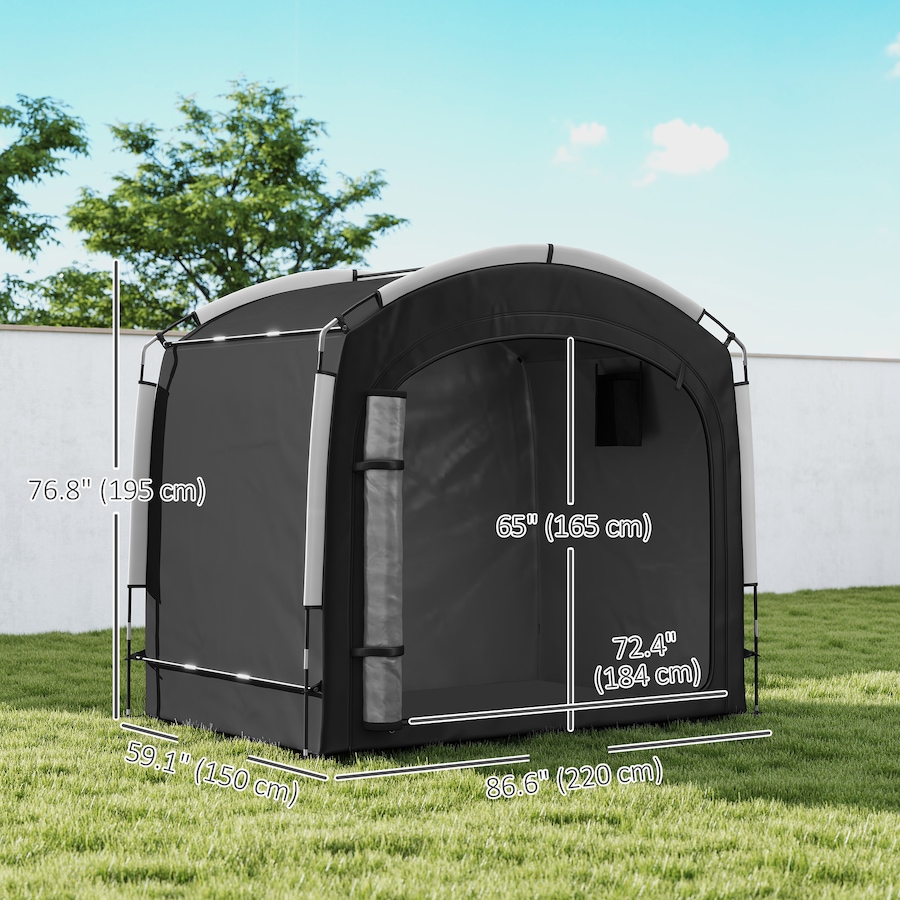 Image 968362_ALTMORE2.jpg, Product 968-362 / Price $84.99, Outsunny Bike Storage Tent Shed with Carry Bag for 3-4 Bikes, Black from Outsunny on TSC.ca's Home & Garden department
