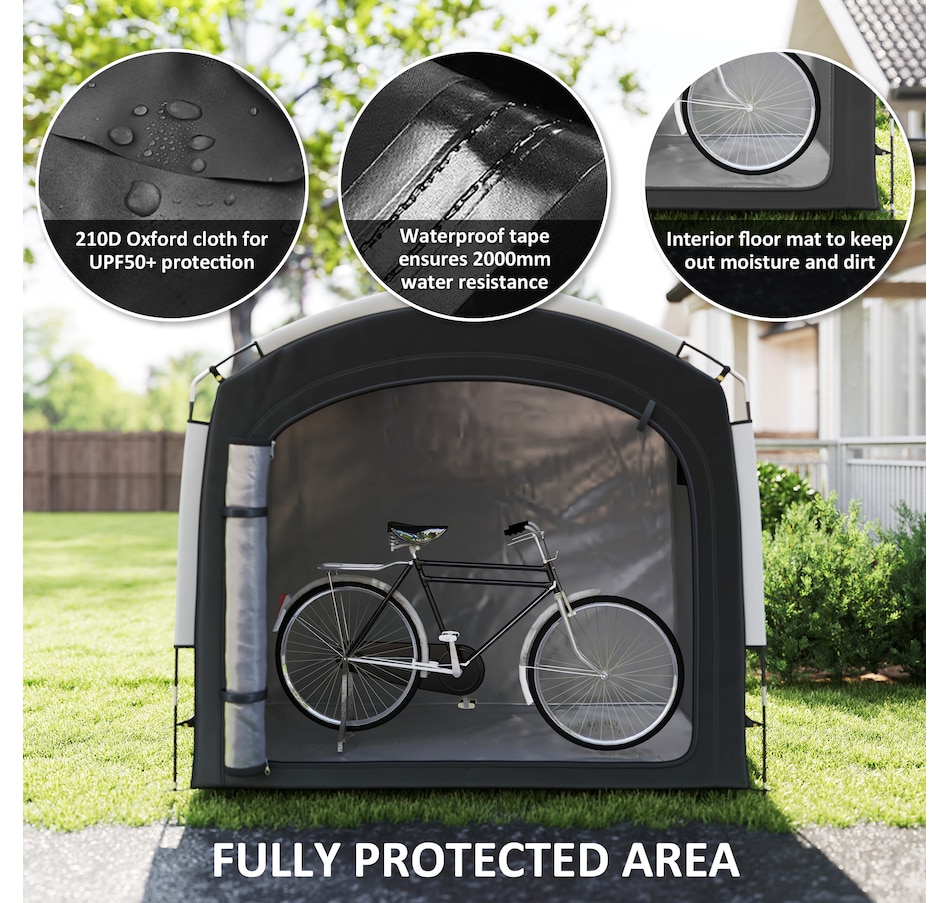 Image 968362_ALTMORE4.jpg, Product 968-362 / Price $89.99, Outsunny Bike Storage Tent Shed with Carry Bag for 3-4 Bikes, Black from Outsunny on TSC.ca's Home & Garden department