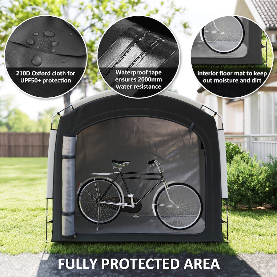 Image 968362_ALTMORE4.jpg, Product 968-362 / Price $84.99, Outsunny Bike Storage Tent Shed with Carry Bag for 3-4 Bikes, Black from Outsunny on TSC.ca's Home & Garden department