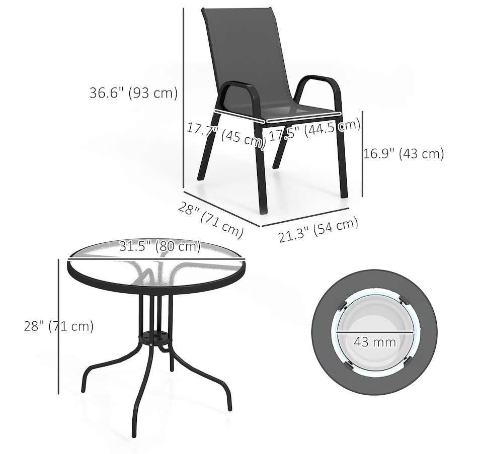 Image 968370_ALTMORE11.jpg, Product 968-370 / Price $224.99, Outsunny 5 Pieces Patio Dining Set, 4 Seater Garden Furniture from Outsunny on TSC.ca's Home & Garden department