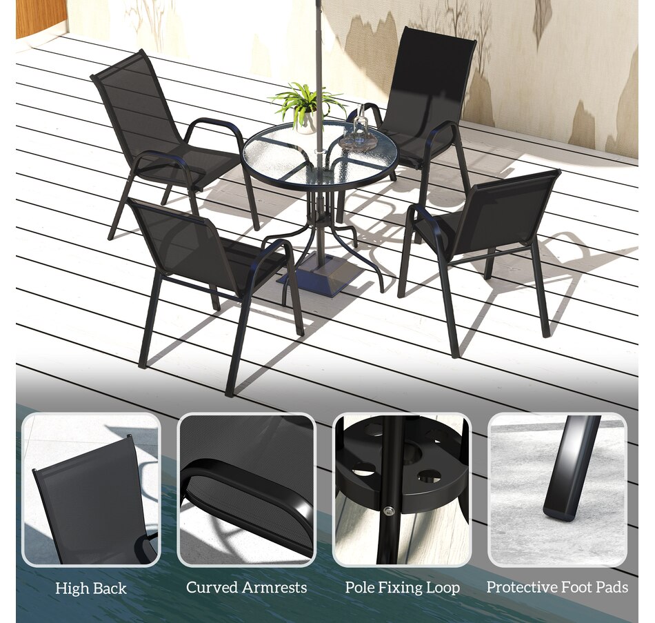 Image 968370_ALTMORE14.jpg, Product 968-370 / Price $224.99, Outsunny 5 Pieces Patio Dining Set, 4 Seater Garden Furniture from Outsunny on TSC.ca's Home & Garden department