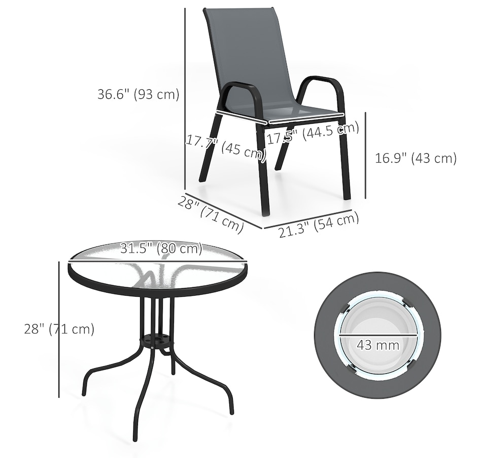 Image 968370_ALTMORE2.jpg, Product 968-370 / Price $224.99, Outsunny 5 Pieces Patio Dining Set, 4 Seater Garden Furniture from Outsunny on TSC.ca's Home & Garden department