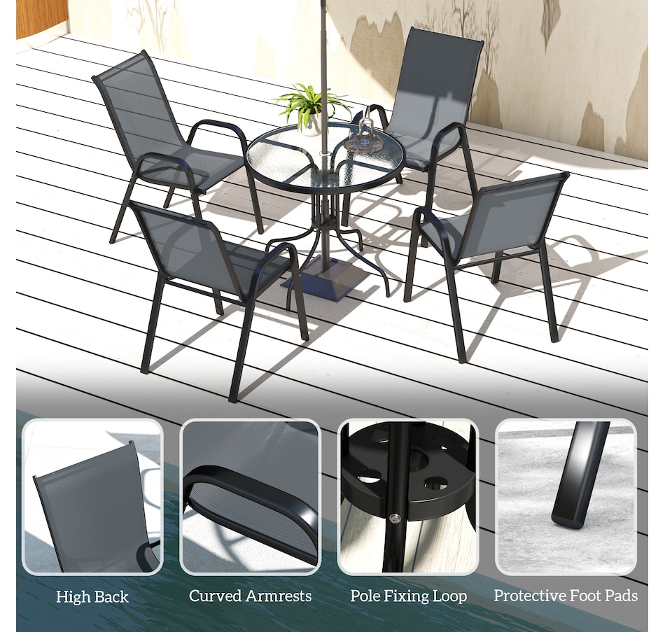 Image 968370_ALTMORE6.jpg, Product 968-370 / Price $224.99, Outsunny 5 Pieces Patio Dining Set, 4 Seater Garden Furniture from Outsunny on TSC.ca's Home & Garden department