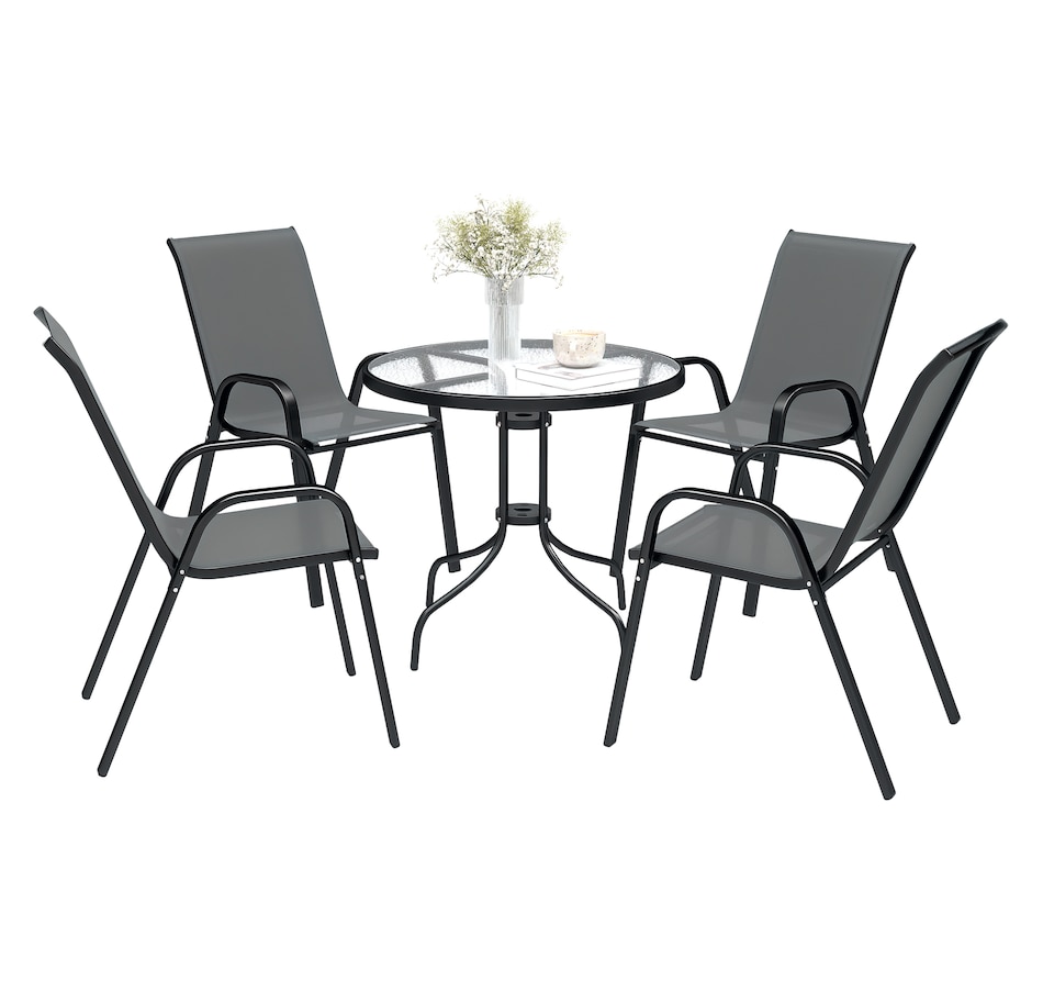 Image 968370_ST01.jpg, Product 968-370 / Price $224.99, Outsunny 5 Pieces Patio Dining Set, 4 Seater Garden Furniture from Outsunny on TSC.ca's Home & Garden department
