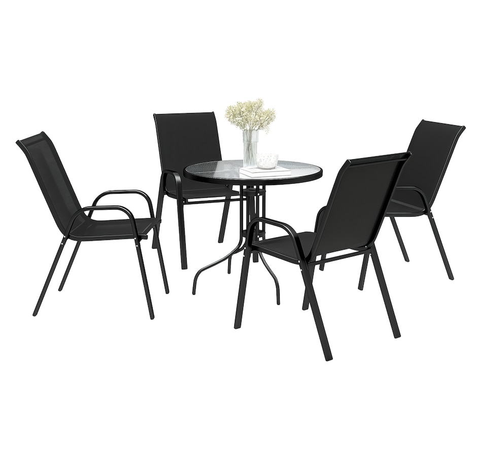 Image 968370_ST02.png, Product 968-370 / Price $224.99, Outsunny 5 Pieces Patio Dining Set, 4 Seater Garden Furniture from Outsunny on TSC.ca's Home & Garden department