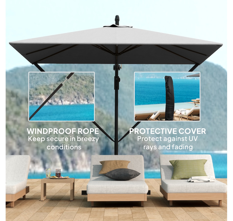 Image 968371_ALTMORE12.jpg, Product 968-371 / Price $139.99, Outsunny Patio Offset Umbrella with UPF 50+ UV Protection, Cover from Outsunny on TSC.ca's Home & Garden department