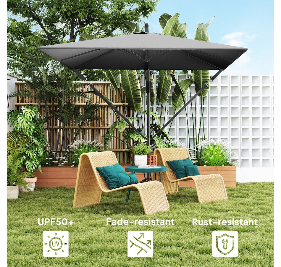 Image 968371_ALTMORE13.jpg, Product 968-371 / Price $139.99, Outsunny Patio Offset Umbrella with UPF 50+ UV Protection, Cover from Outsunny on TSC.ca's Home & Garden department