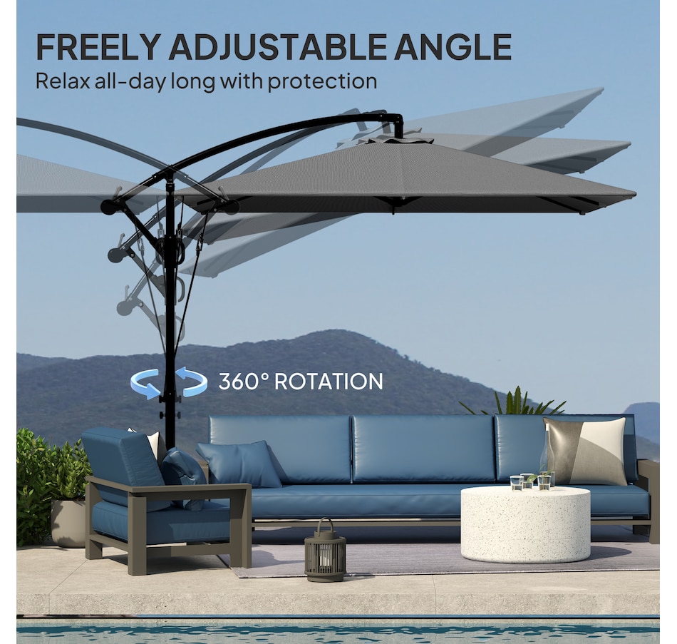 Image 968371_ALTMORE14.jpg, Product 968-371 / Price $139.99, Outsunny Patio Offset Umbrella with UPF 50+ UV Protection, Cover from Outsunny on TSC.ca's Home & Garden department