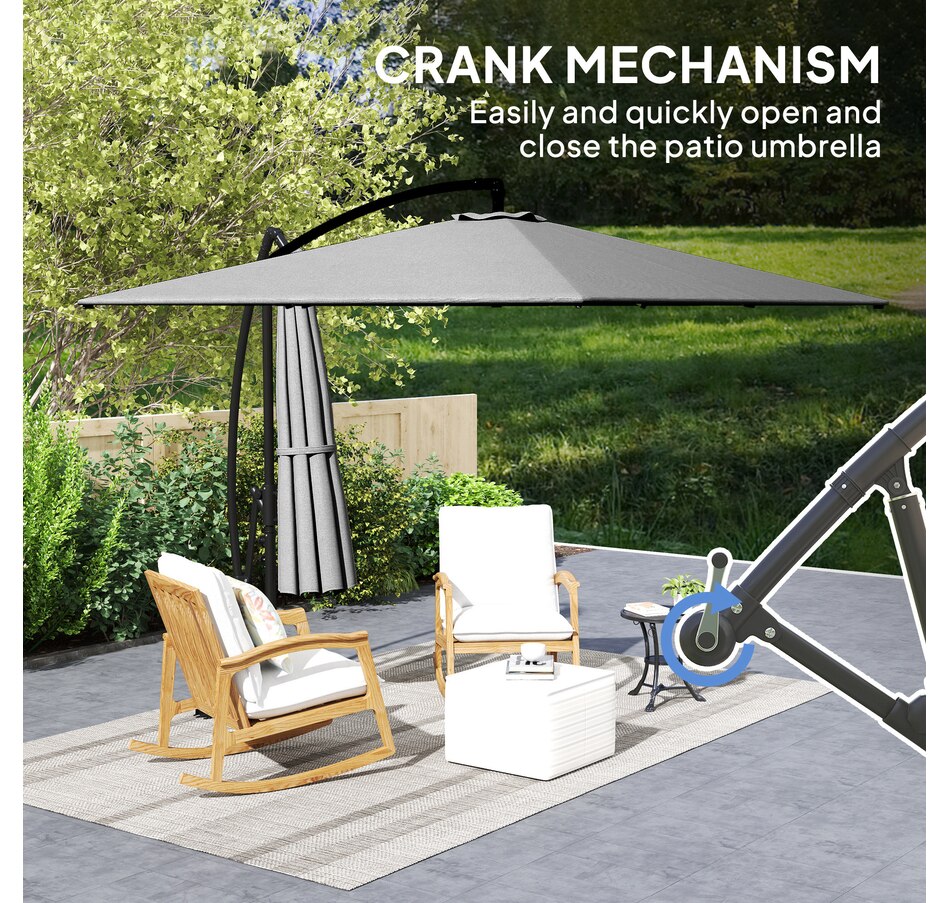 Image 968371_ALTMORE15.jpg, Product 968-371 / Price $139.99, Outsunny Patio Offset Umbrella with UPF 50+ UV Protection, Cover from Outsunny on TSC.ca's Home & Garden department
