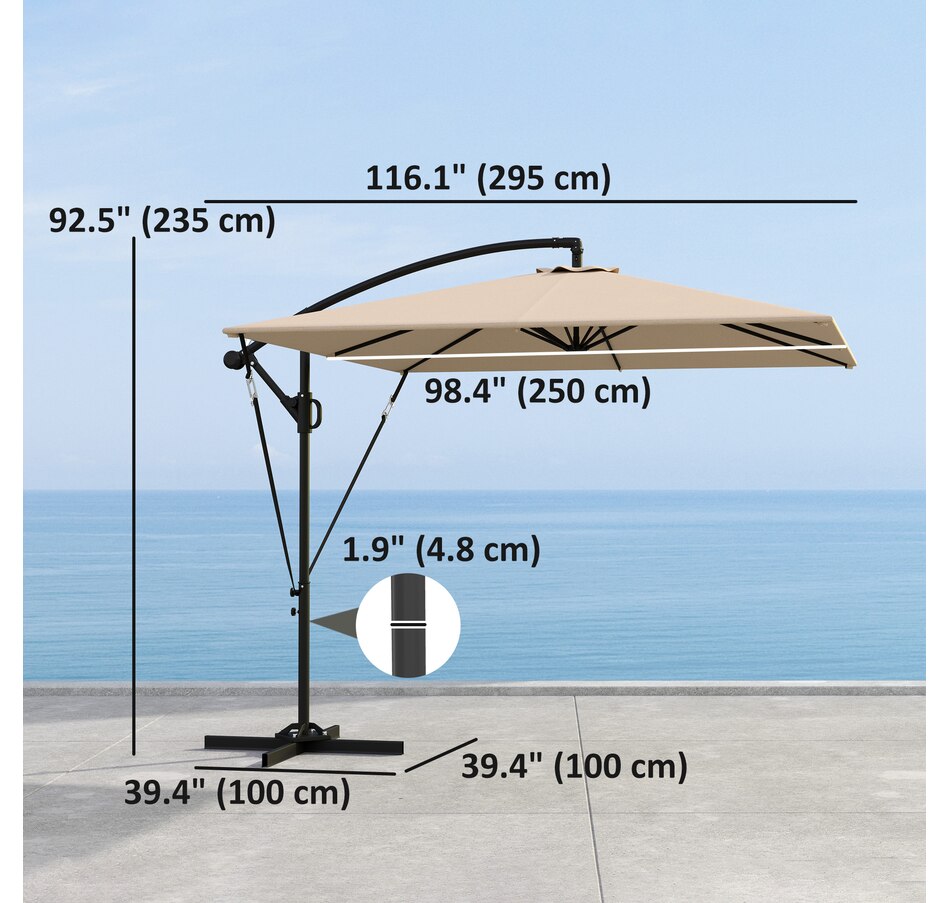 Image 968371_ALTMORE2.jpg, Product 968-371 / Price $139.99, Outsunny Patio Offset Umbrella with UPF 50+ UV Protection, Cover from Outsunny on TSC.ca's Home & Garden department