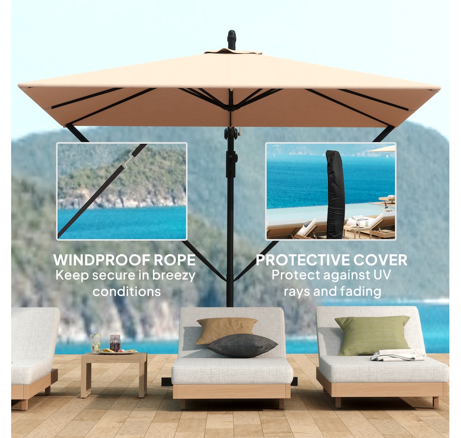 Image 968371_ALTMORE3.jpg, Product 968-371 / Price $139.99, Outsunny Patio Offset Umbrella with UPF 50+ UV Protection, Cover from Outsunny on TSC.ca's Home & Garden department