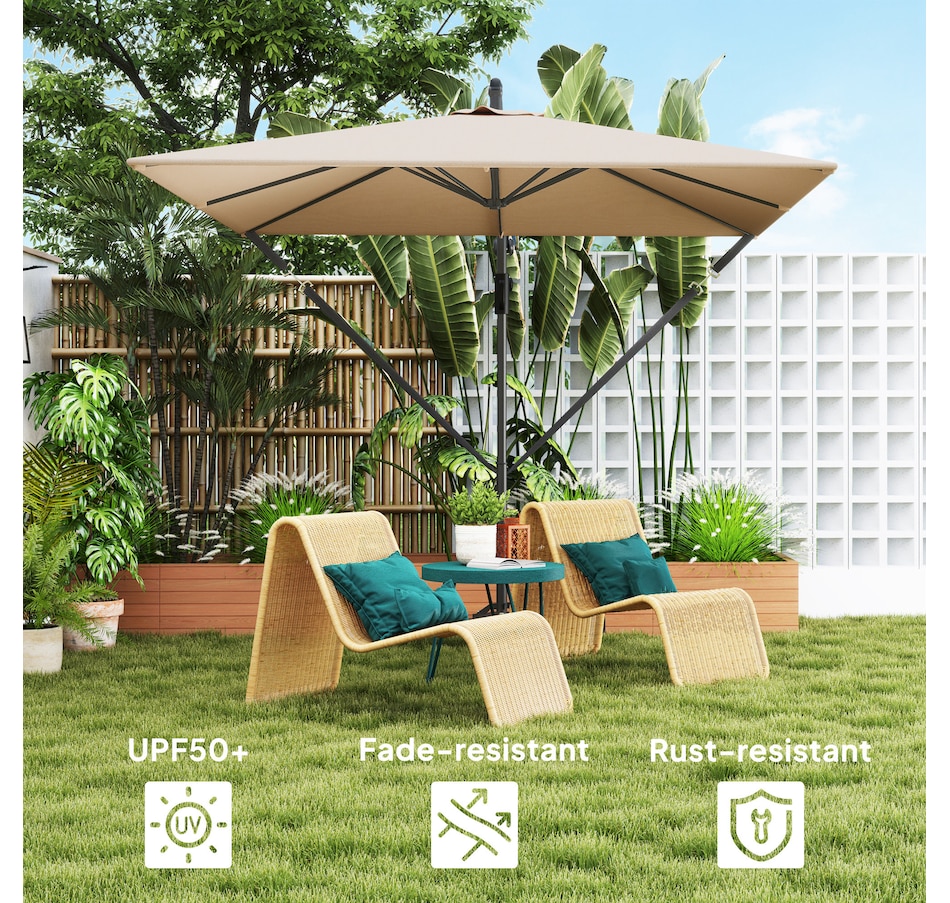 Image 968371_ALTMORE4.jpg, Product 968-371 / Price $139.99, Outsunny Patio Offset Umbrella with UPF 50+ UV Protection, Cover from Outsunny on TSC.ca's Home & Garden department