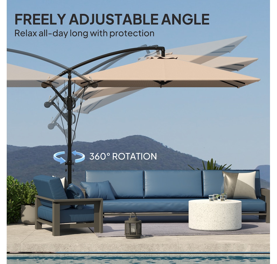 Image 968371_ALTMORE5.jpg, Product 968-371 / Price $139.99, Outsunny Patio Offset Umbrella with UPF 50+ UV Protection, Cover from Outsunny on TSC.ca's Home & Garden department