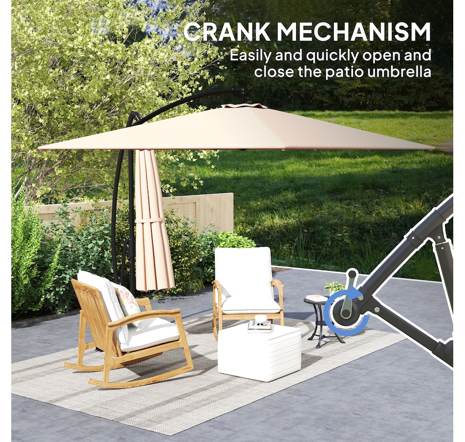 Image 968371_ALTMORE6.jpg, Product 968-371 / Price $139.99, Outsunny Patio Offset Umbrella with UPF 50+ UV Protection, Cover from Outsunny on TSC.ca's Home & Garden department