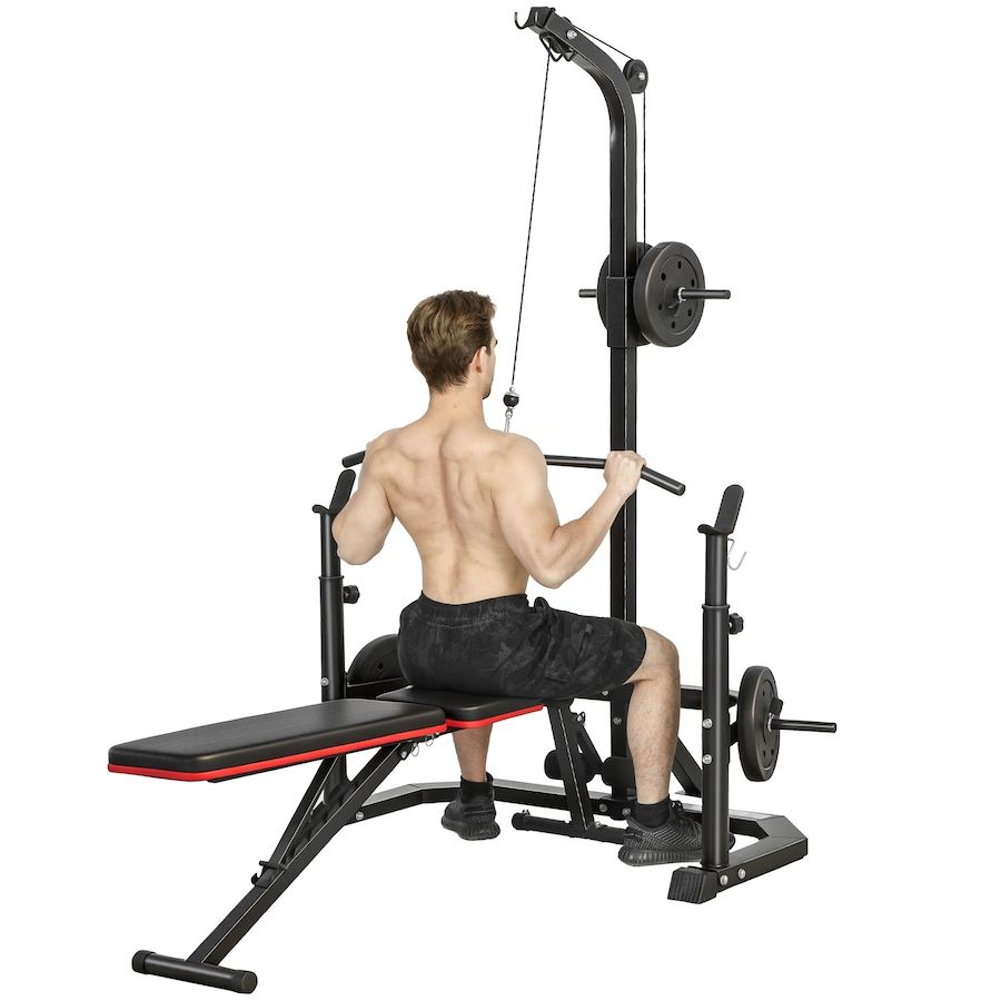 Image 968375.jpg, Product 968-375 / Price $139.99, Soozier Multi-Function Home Gym Machine with Bench Press Rack, Black from Soozier on TSC.ca's Health & Fitness department